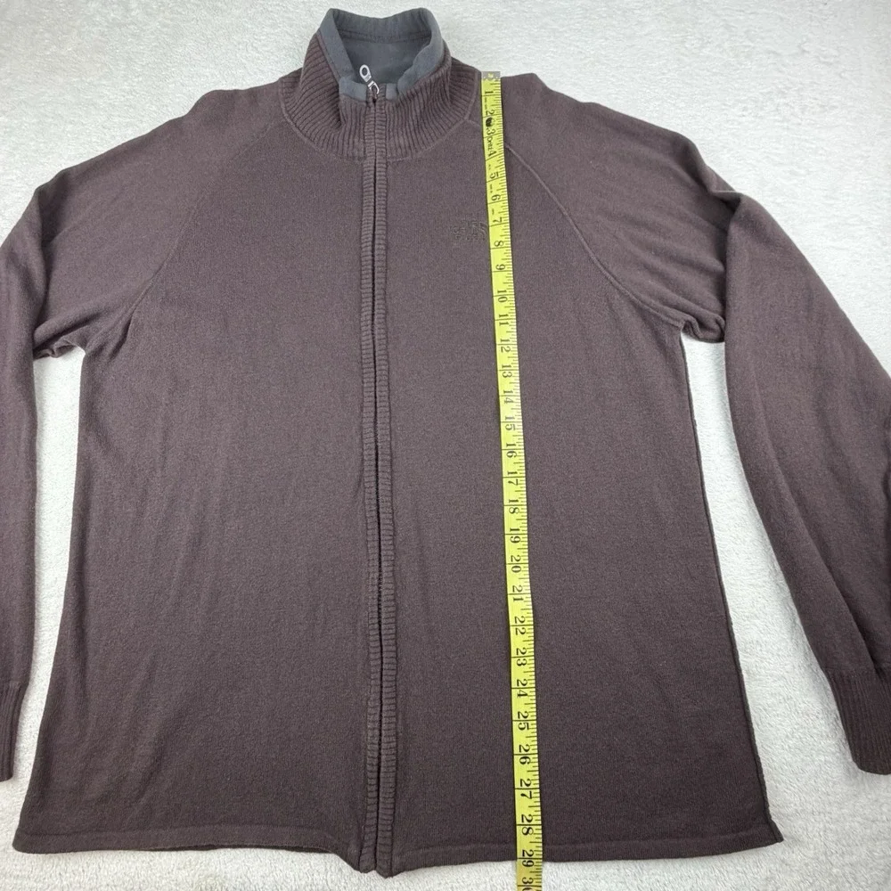 The North Face Men's‎ Sweater Brown Mock Neck Cotton Wool Blend Full Zip Large